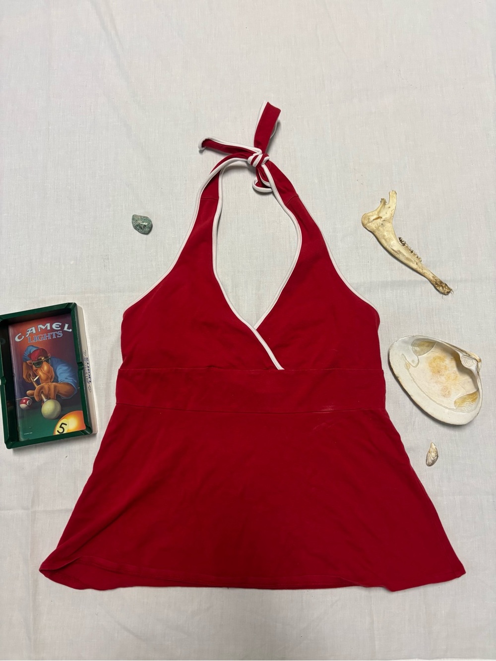 Moda International Large Red Halter Tank Top